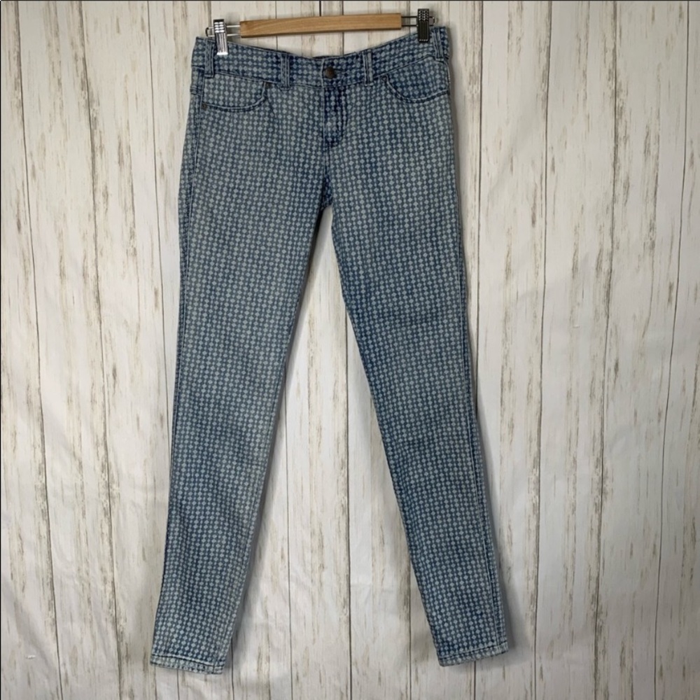 Free People Jeans Checked Skinny Distressed